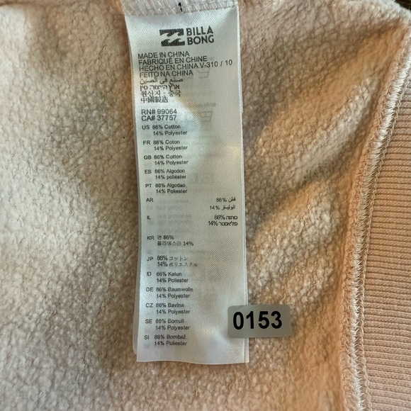 Billabong Light Pink and White Logo Crewneck Sweatshirt Size S - Picture 12 of 12